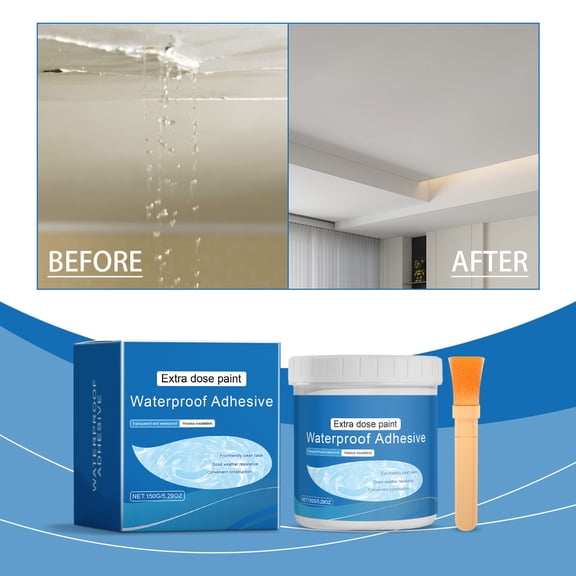 Transparent Waterproof Coating,Powerful Invisible Anti Leakage Agent Transparent Repair Paste,Waterproof Coating, Waterproof Glue, High Bond Strength, Leak-Proof, Multi-Surface Use