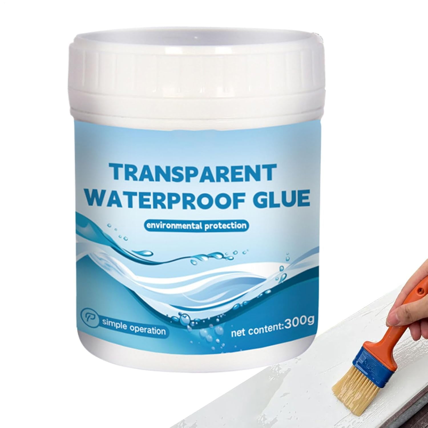 Transparent Waterproof Glue，300g Transparent Waterproof Glue, Water-Based Clear, Super Strong