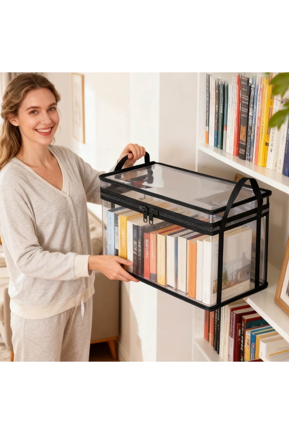 Transparent Waterproof Makeup Bagâ Organizer Pouch with Zipper for Cosmetics,Toiletries,Travel,Books&Artist Supplies | Storage Tote Bag with Handle, for Actors,Artists,Professionals