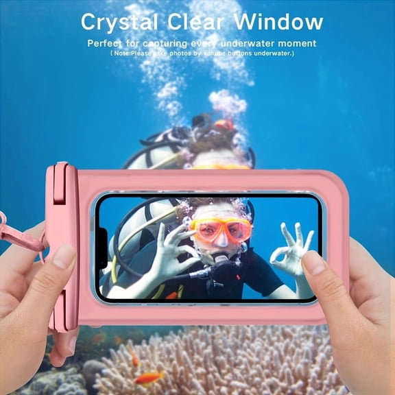 Transparent Waterproof Phone Pouch, Large Universal Touchscreen Case for Swimming, Beach and Hot Spring