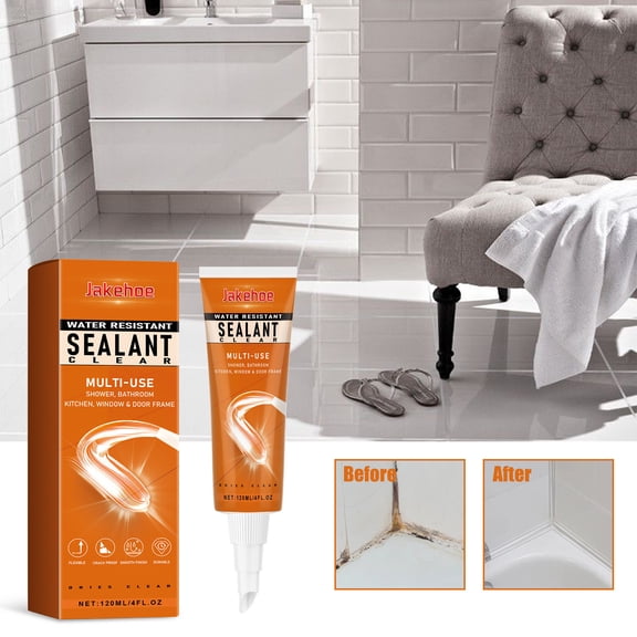 Transparent Waterproof Sealant Kitchen Bathroom Leak Repair Agent Tile Gap Filler for Window Door Wall Pipe Ceiling Roof High Temp Resistant Long Lasting Leak Proof Home Repair Sealant Supplies