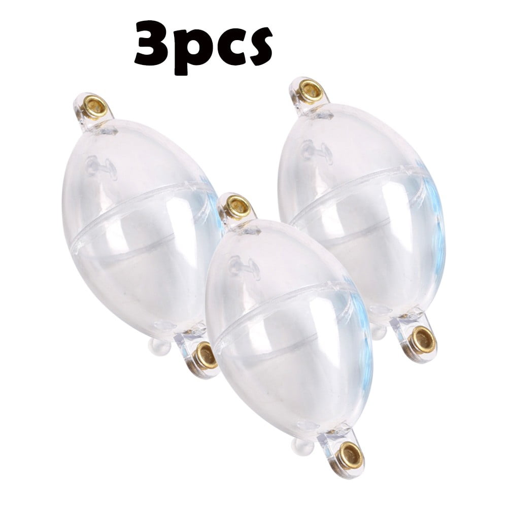 Transparent White 3Pcs InLine Bubble Float Fishing Hollow Balls Floats