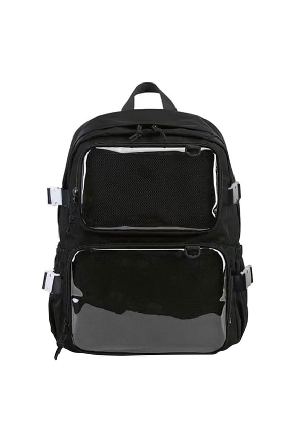 Transparent Window Backpack Cute Pin Display School Bag with Large Capacity for Teens, Anime Cosplay & Travel