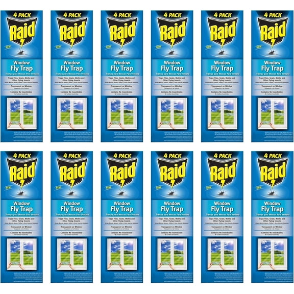 Transparent Window Fly Trap, 12 Pk, Over 100 Flies Per Trap, Indoor Sticky Fly Strips for Flying Insects, No Insecticides, Mess-Free Bug Catcher for Kitchen & Bedroom Windows, Peel & Stick