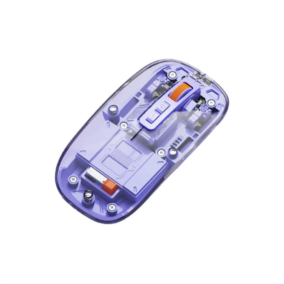 Transparent Wireless Bluetooth Mouse, Silent Click & Magnetic Charging, AI Smart Mouse for Laptop, Tablet, Office Use (Pink/White)