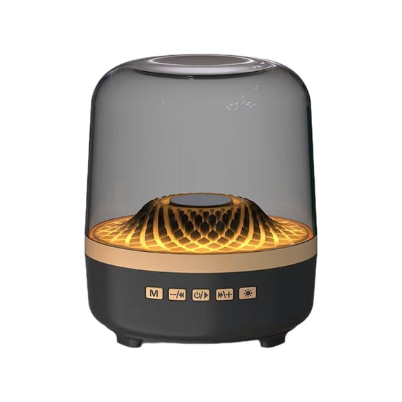 Transparent Wireless Bluetooth Speaker, Portable Ambient Light Speaker with Music Sync LED Base, Compact Desktop Speaker for Home Party Outdoor Travel Beach, Portable RGB Atmosphere Small Speaker