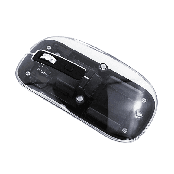 Transparent Wireless Mouse with Silent Operation for Computers and Tablets