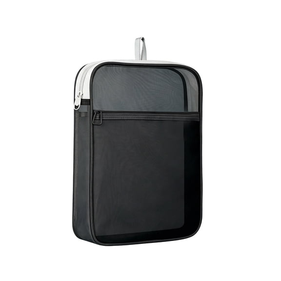 Transparent Zipper File Bag with Handle Subject Sorting Pouch Large Capacity Paper Organizer for Students Homework Test Paper Storage