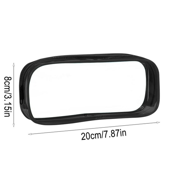 Transparent Pen Pouch, Zipper Pencil Case, Large Capacity Stationery Storage Bag with Clear PVC Material, Portable Cosmetic Makeup Organizer for Travel Office Desk Supplies