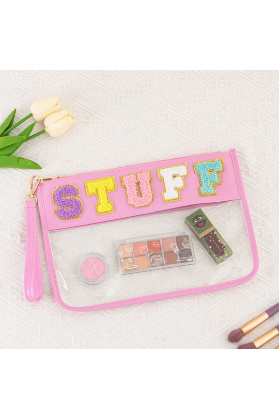 Transparent Zipper Storage Bag, Portable Waterproof Pouch for Snacks, Makeup, Toiletries, Handheld, 1 Pack