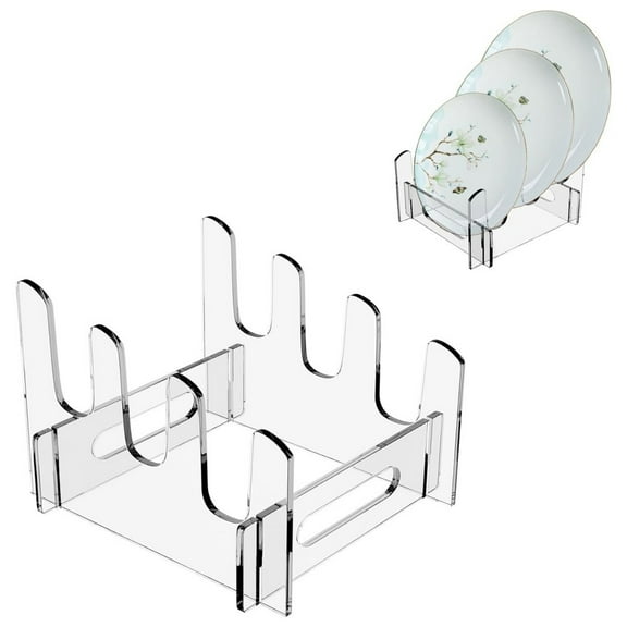 Transparent and Detachable Acrylic Food Tray Rack, Multi-Layer Kitchen Utensil Display Stand, Kitchen Storage Organizer for Plates and Bowls