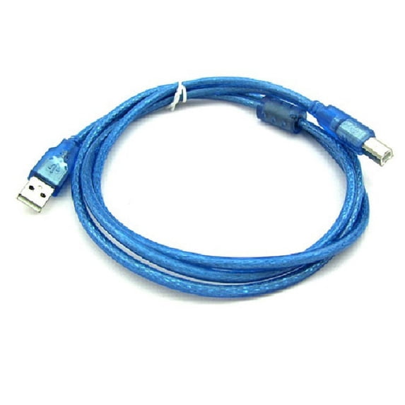 Transparent blue high quality 1.5m USB high speed 2.0 printing line all copper tape magnetic ring shielded braided mesh data cable