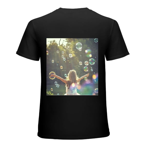 Transparent bubble flower wreath mermaid party, shirt design art display, T-shirt children's gift casual breathable men, women, boys and girls