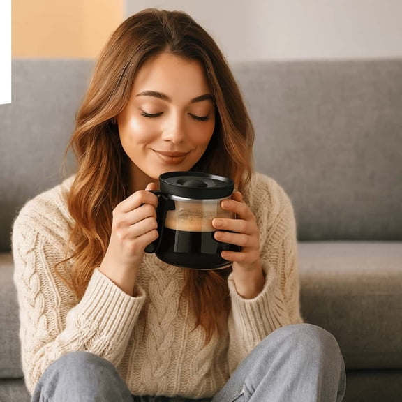 Transparent coffee pot, practical mug, with ergonomic handle, suitable for offices and dormitories