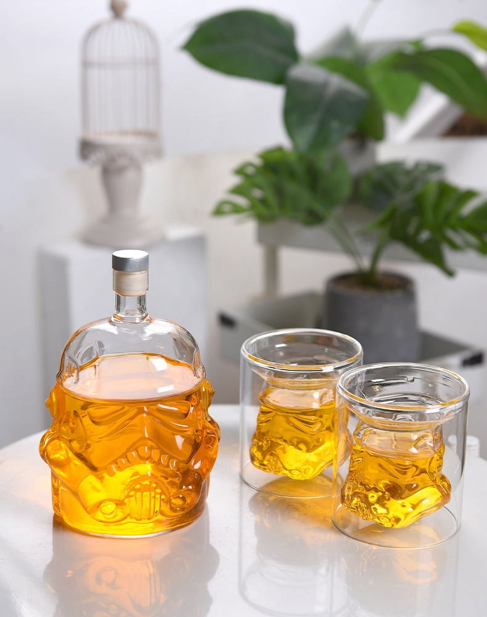 Whiskey Decanter Set With 2 Glasses, Transparent Creative Flask