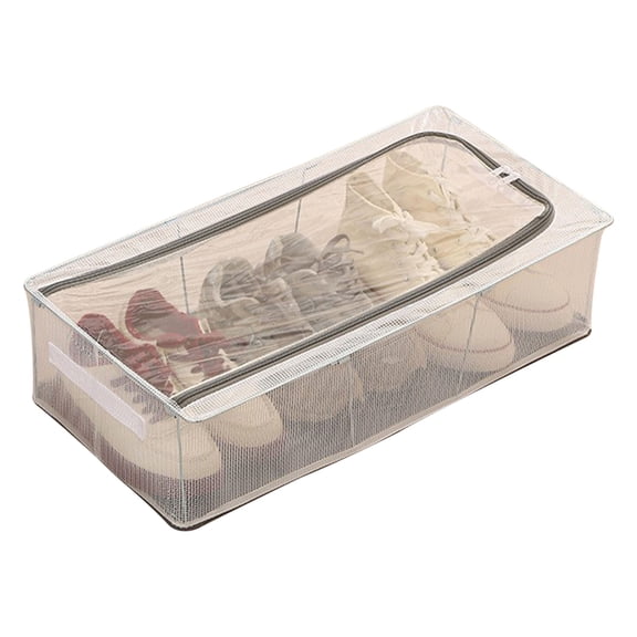 Transparent foldable shoe storage box, no installation dustproof organizer for closets and entryways, clear PVC shoe container for space saving and protection