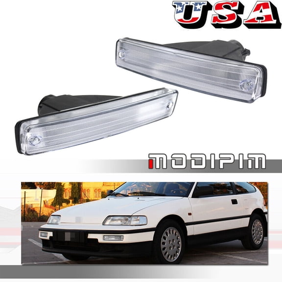 Transparent front bumper decorative cover suitable for 1990-1991 Honda CR-X/CRX turn signal lights-