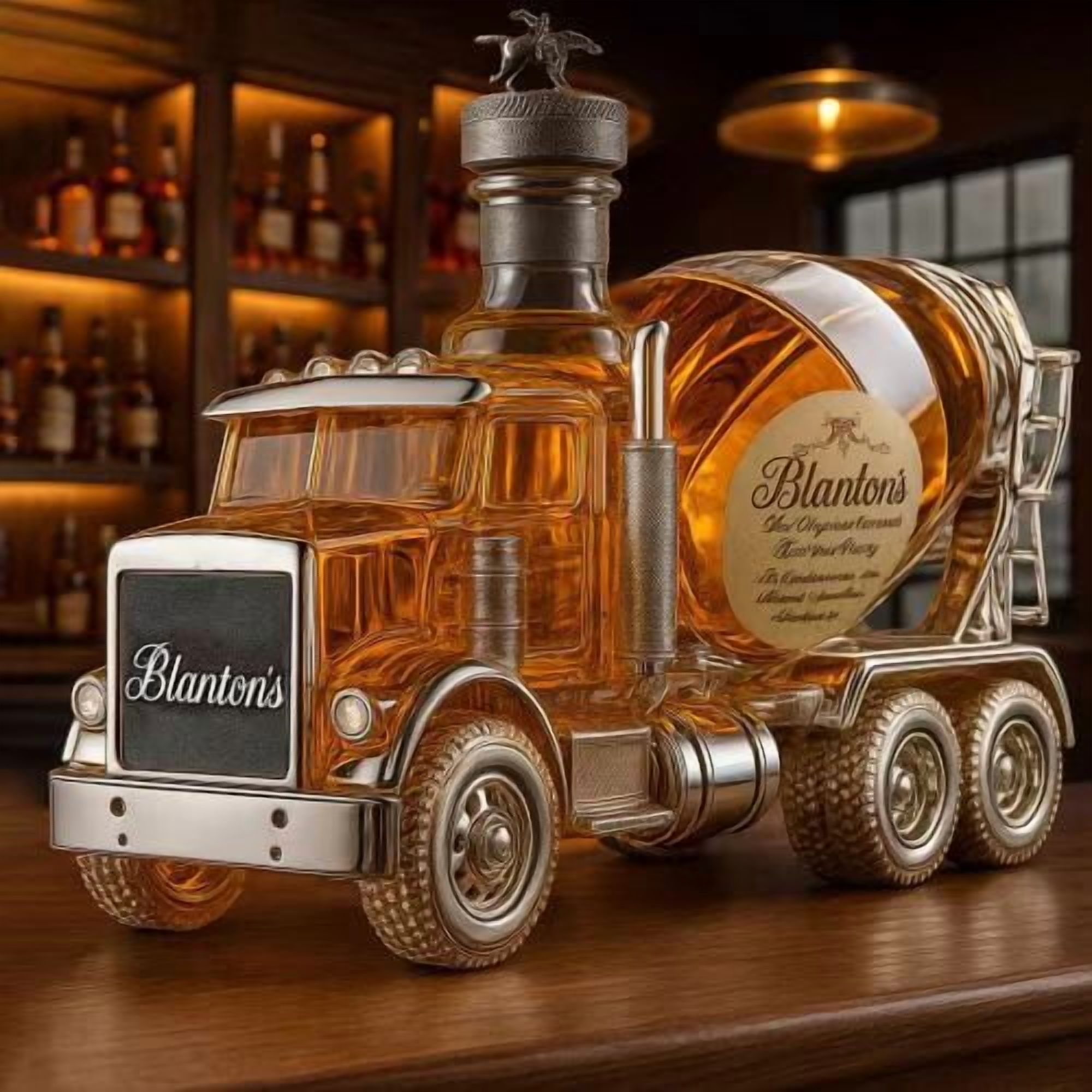 Transparent glass cement mixer whiskey bottle, decanter, large capacity ...