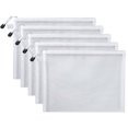 thumbnail image 1 of Transparent nylon mesh file bag zipper test paper information bag storage bag - white, 1 of 5