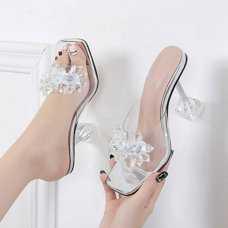 Transparent sandals Clear Heels for Women Elegantes Dress Bridal