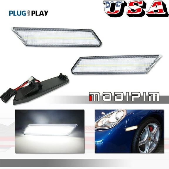 Transparent side marker corner light set for 2005-12 Porsche 911 997 987 Boxster-