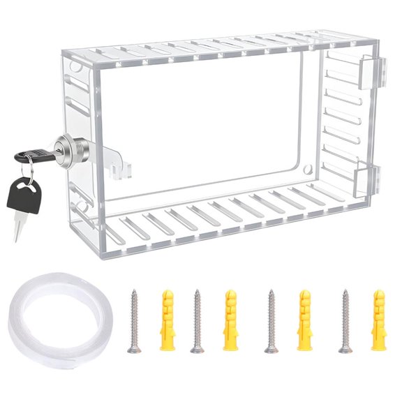 Transparents Thermostat Lock Box With Ventilated Secure Anti Theft Housing Includes 2 Key Simple Mounting