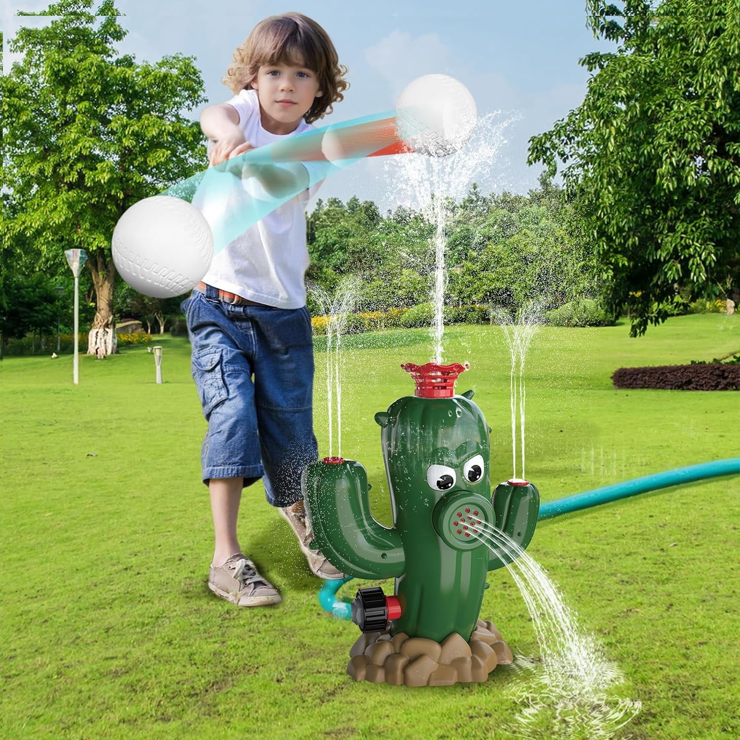 Transplant Water Spray Sprinkler Toy, CactiLike Sprinkler Tee Ball