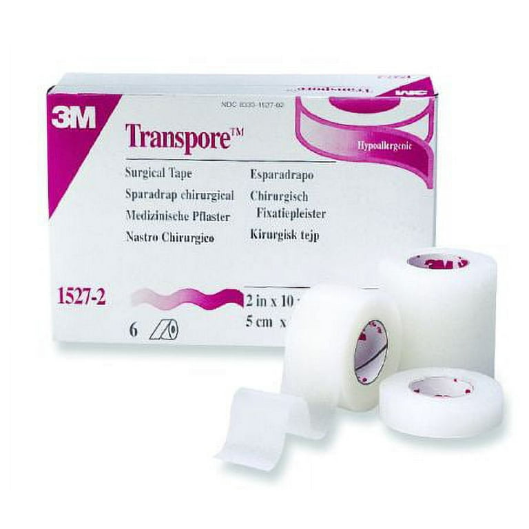 3M Transpore Standard Hypoallergenic Porous Plastic Surgical Tape 1 x 10 yds - 120 Ct.