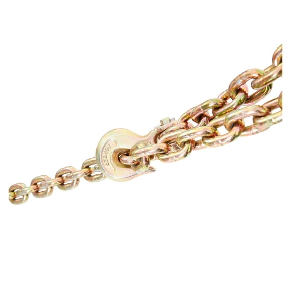 Transport Binder Chain 7100lbs, 3/8''x20' G80 Tow Chain with Grab - DOT Certified, Galvanized Steel for Construction, Factory & Dock - 2 Pack