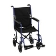thumbnail image 1 of Transport Chair 19" Seat Width Lightweight Aluminum with Swingaway Footrests Wt Cap 300 lb (Blue), 1 of 1