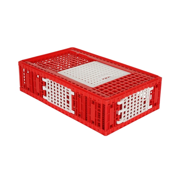 Hatching Time Poultry Transport Coop, Large 3-Door Carrier Crate for 1216 Birds, Durable Plastic, Stackable and Easy Clean Chicken Cage