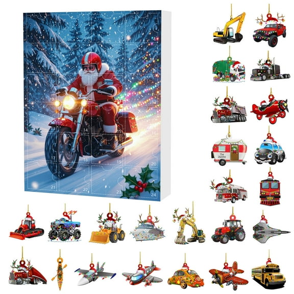 Transportation Advent Calendar 2025 with 24 Cars Trains Planes and Vehicles Christmas Countdown Calendar with Collectible Transportation Toys for Kids Boys Girls Christmas Celebration