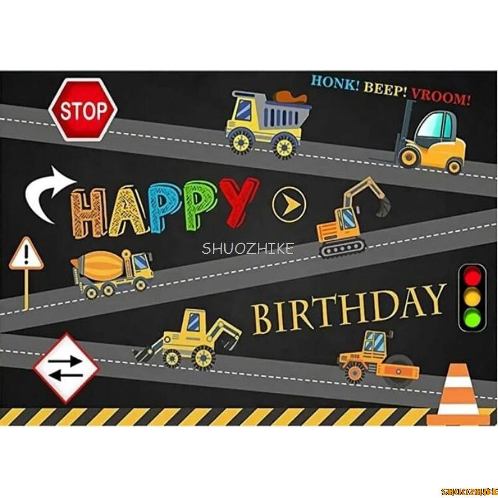 Aperturee Red Semi Truck Arch Backdrop, Transportation Birthday Party Tire Photography Background