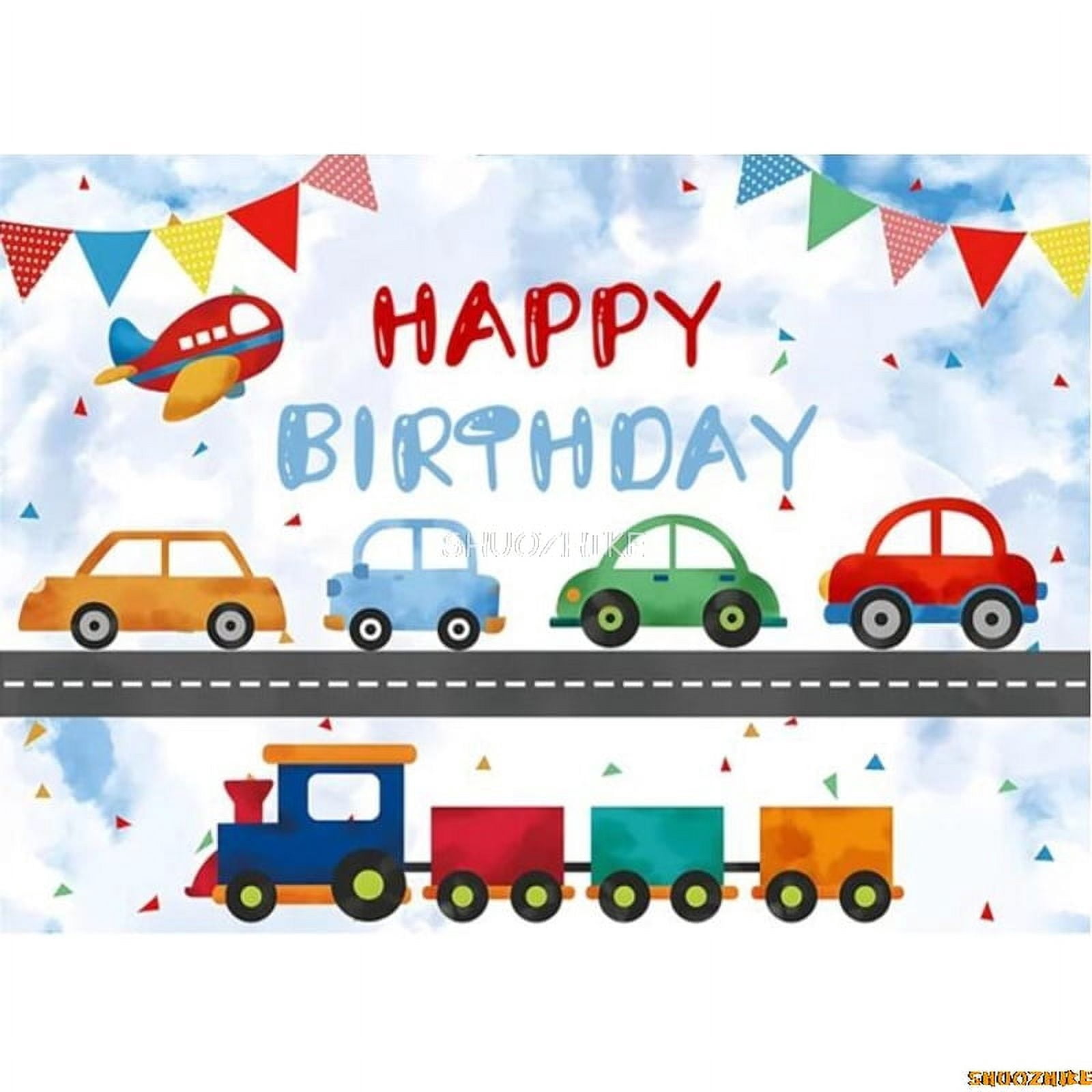 Aperturee Red Semi Truck Arch Backdrop, Transportation Birthday Party Tire Photography Background main image 1
