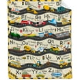 thumbnail image 1 of Transportation Vehicle Alphabet Blanket Gift for Girl Boy Truck Lover,Unique Alphabet Gift Truck Decor Blanket for Teen,Educational Blanket for Child Birthday 50''''x 60'''' for Teen, 1 of 1