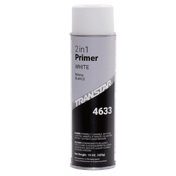 Transtar Autobody Products 4633 - 2 in 1 Primer - 20 oz Aerosol Can - White - 15 to 20 Minute Dry Curing