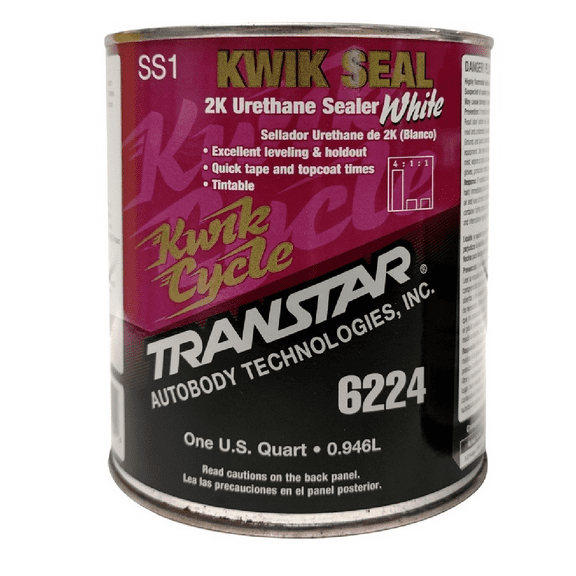 Transtar Autobody Products 6224 - Kwik Seal 2K Urethane Sealer - 1 qt Can - White - 4:1:1 Mixing - 560 sq-ft/ Gallon at 1 mil Coverage