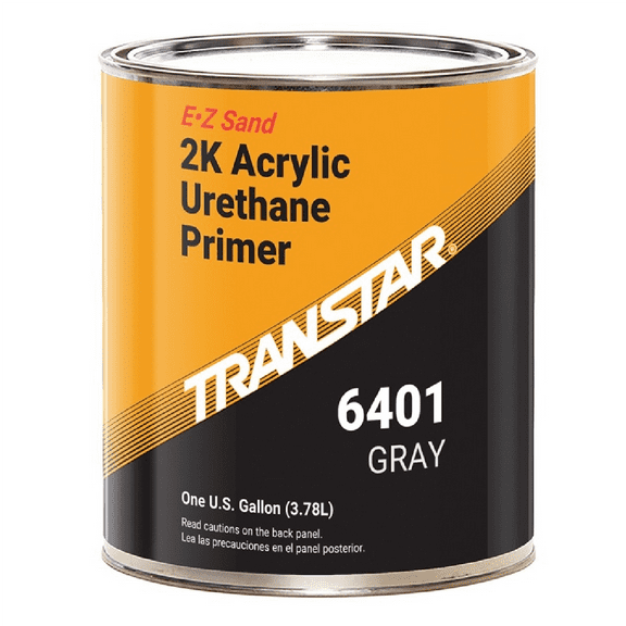 Transtar Autobody Products 6401 - EZ Sand 2K Acrylic Urethane Primer - 1 Gallon Can - Gray - 4:1:1 Mixing - 511 sq-ft/ Gallon at 1 mil Coverage