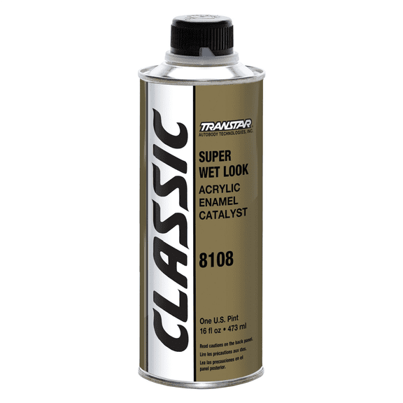 Transtar Autobody Products 8108 - Super Wet Look Acrylic Enamel Catalyst - 1 pt Can - Clear - Liquid