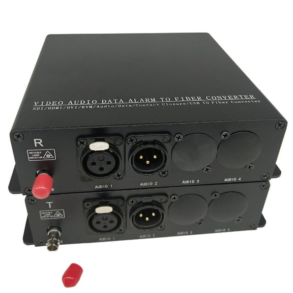 Transwan 1 Ch Bi-Directional (2 Way) Line-Level XLR Balanced Audio Over Fiber Extender to 20 Km Single-mode Fiber