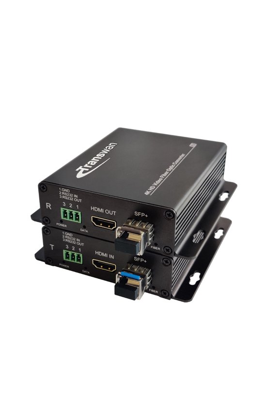 4K @ 30Hz HDMI with RS232 Data Optic Fiber Extender Over 10 Kilometers Single-Mode Optical, Support HDCP 1.4 and EDID (Over 2 Core Single-Mode Fiber)