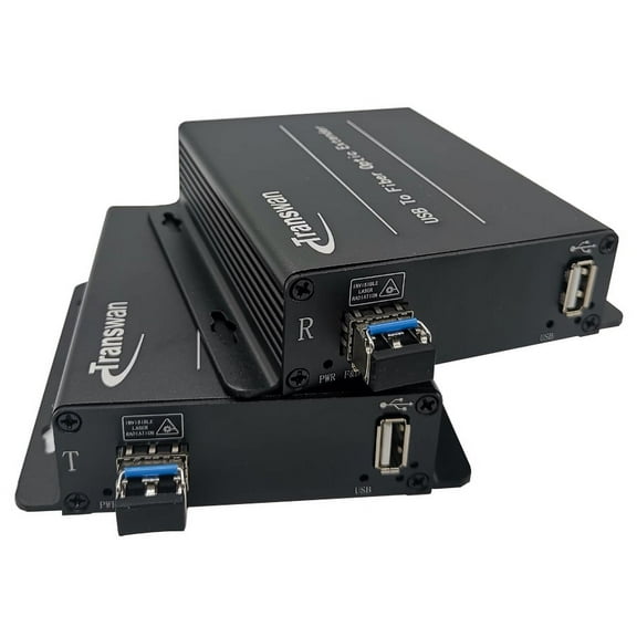 Transwan USB 2.0 Over Fiber Extender to Max 250 Meters 2 Cores SM or MM Fiber, Compatible with USB 1.1, w/SFP Module
