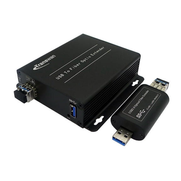 Transwan USB 3.0/2.0/1.1 over Single-mode Fiber Extender to Max 250 Meters w/SFP Module, Backward Compatible USB 2.0/1.1