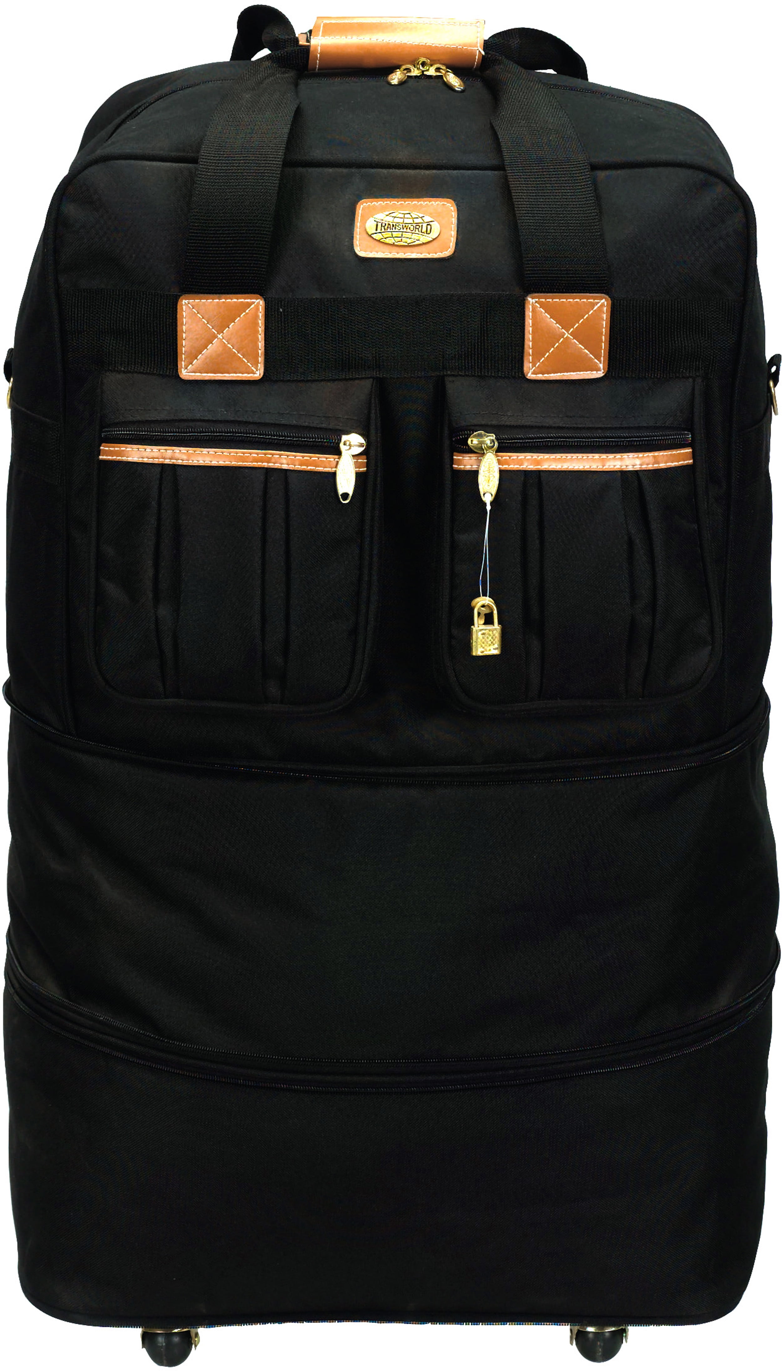 Transworld 36" Expandable Wheeled Travel Duffel Bag, Black