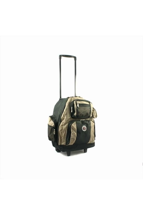 Deluxe 22-Inch Carry-On Rolling Backpack - Khaki