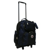 Transworld Deluxe 22-Inch Carry-On Rolling Backpack - Black Blue