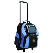 Transworld Deluxe 22-Inch Carry-On Rolling Backpack - Black Skyblue