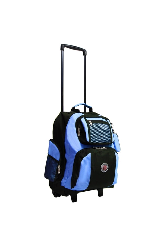 Deluxe 22-Inch Carry-On Rolling Backpack - Black Skyblue