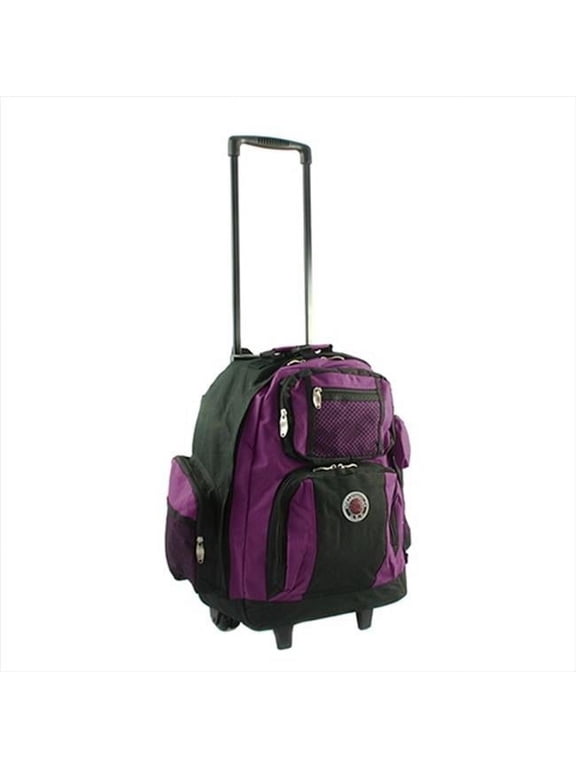 738131-PUR Roll-Away Deluxe Rolling Backpack- Purple