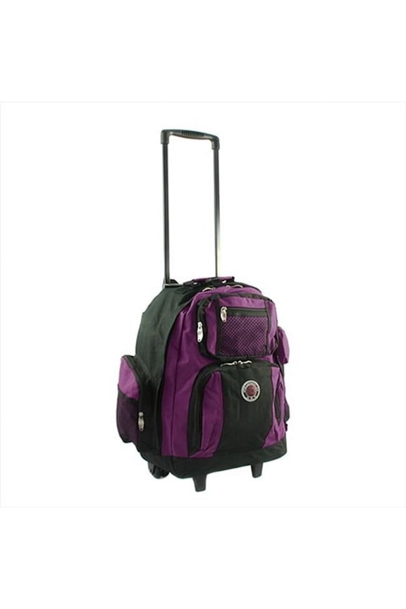 738131-PUR Roll-Away Deluxe Rolling Backpack- Purple